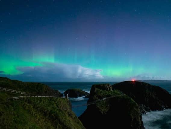 The Northern Lights at Carrick-a-Rede