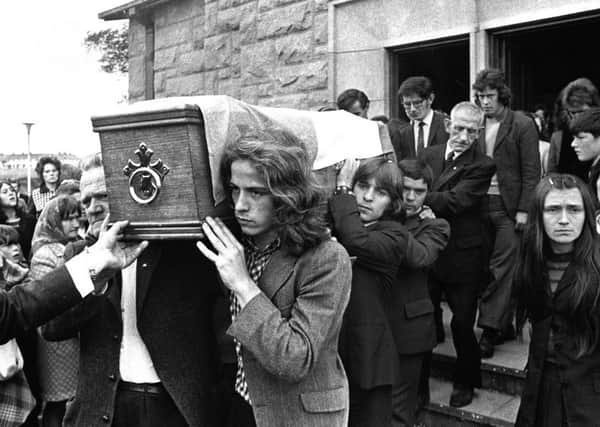 The funeral of Seamus Bradley in the Creggan in 1972