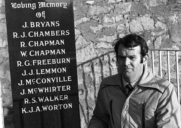 Kingsmills survivor Alan Black at a memorial to his murdered workmates in 1981
