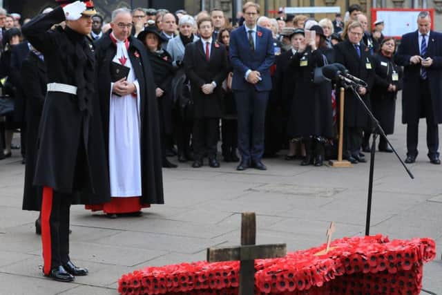 Prince Harry at Westminster Abbey's Field of Remembrance in London to honour the fallen ahead of Armistice Day