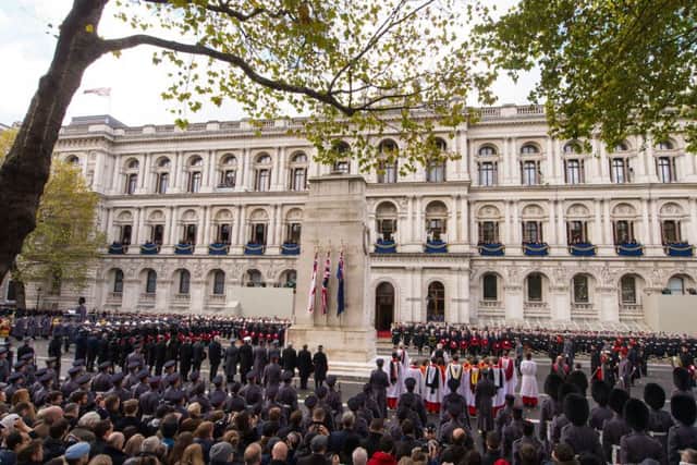 The annual Remembrance Sunday Service at the Cenotaph memorial in Whitehall, central London