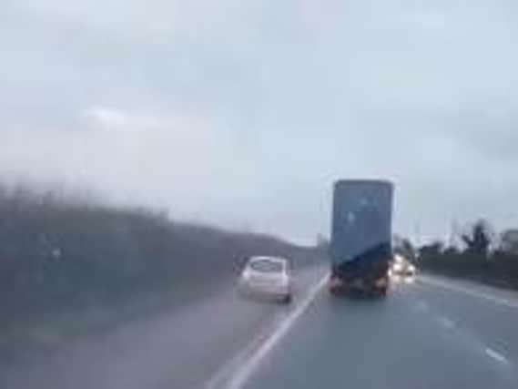 Screen shot from the footage of Idiot drivers Northern Ireland