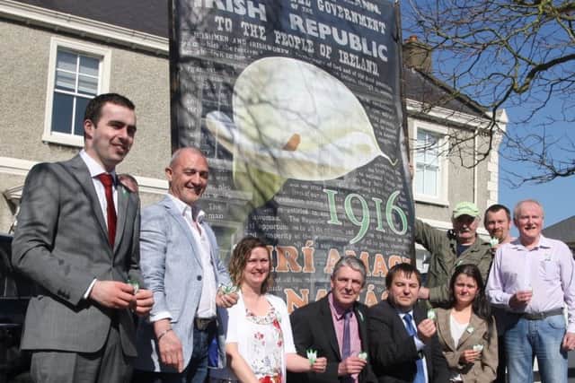 Representatives from Sinn Fein including Padraig Mc Laughlin T.D. at County House, Lifford, Sinn Fein launch of 2012 Easter Lily campaign Photo Brian McDaid 2703bd294