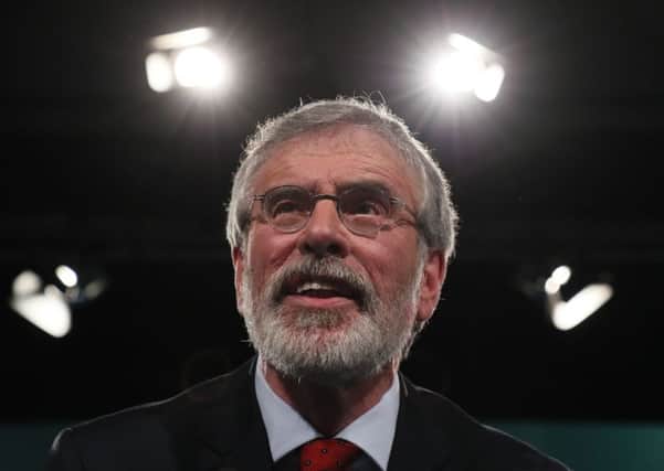 Sinn Fein President Gerry Adams addresses the Sinn Fein Ard Fheis in the RDS, Dublin on Saturday, when he announced a timetable for his departure. Photo: Brian Lawless/PA Wire