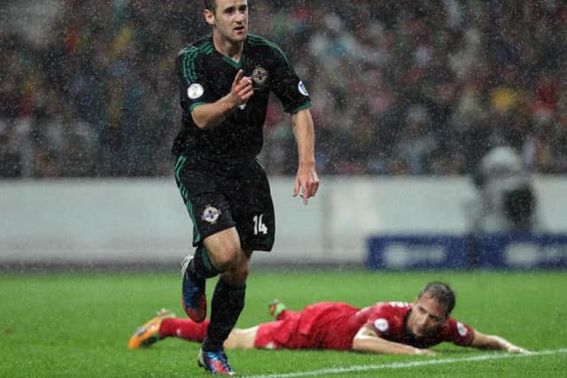 Niall McGinn in action for Northern Ireland
