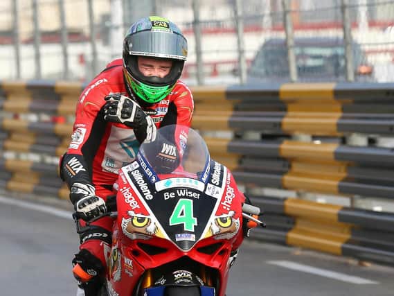 Glenn Irwin was visibly upset as he returned to the paddock following Dan Hegarty's fatal crash in the Macau Grand Prix. Picture: Stephen Davison/Pacemaker.