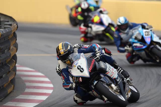 English rider Dan Hegarty (Top Gun Racing Honda) in action at the Macau Grand Prix. The 31-year-old tragically lost his life in a crash on Saturday at Fisherman's Bend.