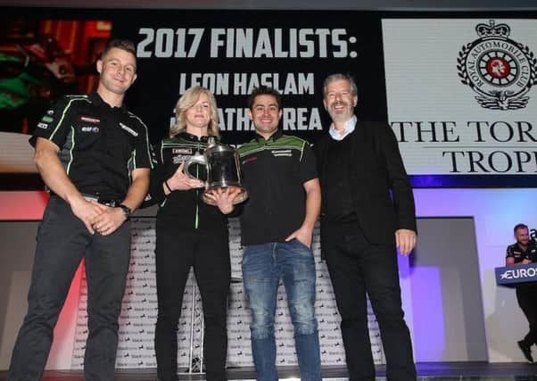 Jonathan Rea (left) and Leon Haslam are on the shortlist for the 2017 Torrens Trophy along with Dakar Rally winner Sam Sunderland.