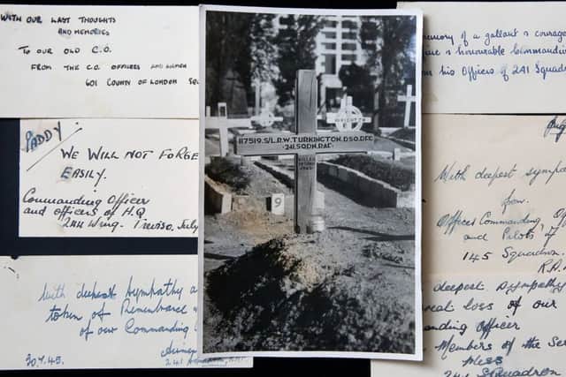 Some of the tributes to Squadron Leader Robert 'Paddy' Turkington