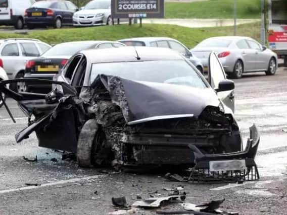 A road traffic collision in Londonderry in 2015.