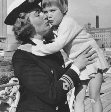 Patricia with her daughter Caroline at the HMS Caroline